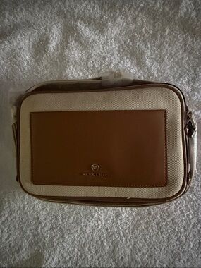 Michael Kors Tan and Cream Leather-Trim Messenger Bag NWT